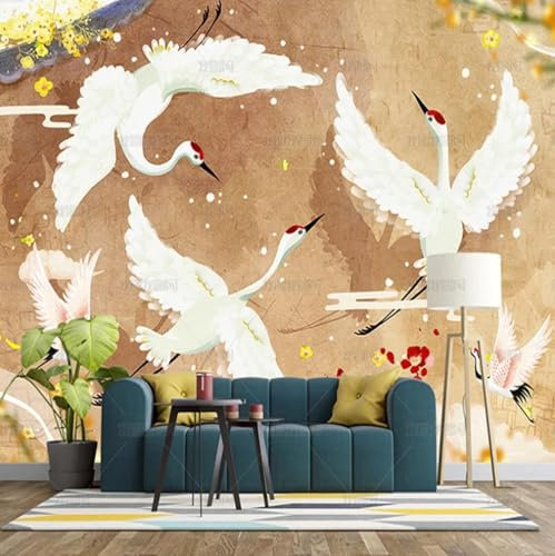 XLMING Minimalistischer Handgemalter Fliegender Retro Blume Tapete 3D Tapeten Büro Esszimmer Sofa Flur Schlafzimmer Wohnzimmer TV Dekorative Wand-150cm×105cm