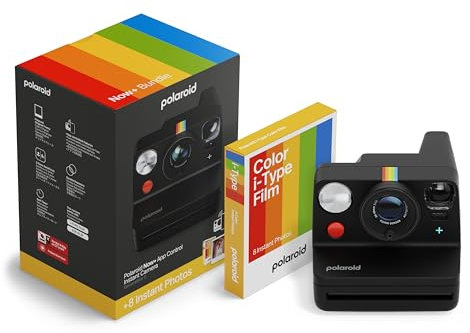 Polaroid Appareil Photo instantané Now+ Gen 3, Noir + Film Couleur (8 Photos)