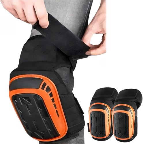 Huucozn Genouillère Travail,Genouillères de Protection Professionnelle Protection Genoux Travail à Confort Etendu Sangles Réglables Genouillère Carreleur pour Travailler, Gardning et Construction