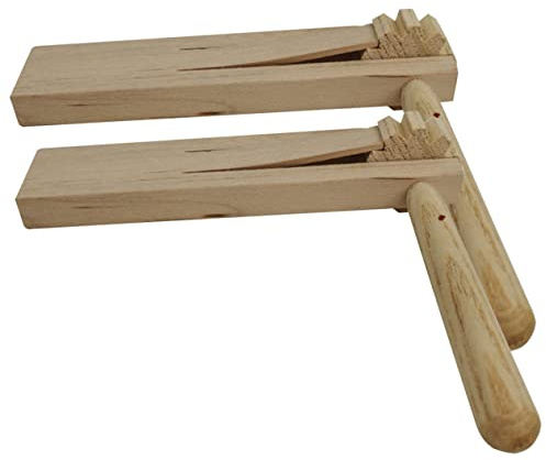 TOYANDONA 2piezas Castañuelas De Madera para Niño Niña Juguete Musical Infantil Madera Segura Giratorias Sonido De Trinquete Estimulante para Niño Niña Años
