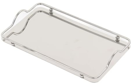 Vassoio Rettangolare da Cucina in Acciaio Inossidabile, 34,5x19,5x6 cm/ 13,58x7,68x2,36 pollici Grande Vassoio Rettangolo Riutilizzabile per Ristoranti Cena Commerciale Buffet Tazze Acqua