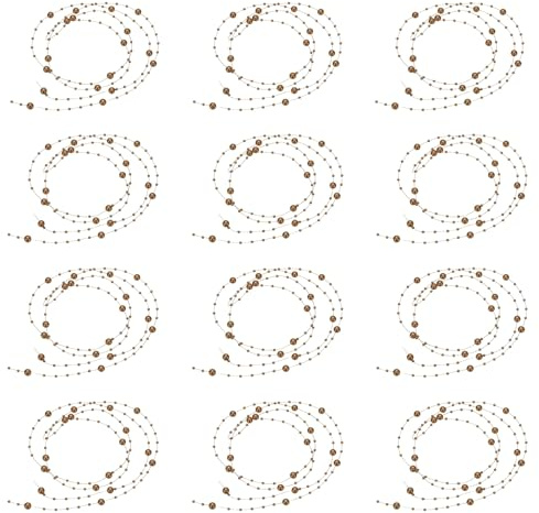 PATIKIL 4 Feet (1.3 M) Artificial Pearl String Beads Chain, 12 Pcs Floating Candle Fishing Line Faux Pearls Beads String Fillers for Vase Clothing House Festival Decoration, Brown