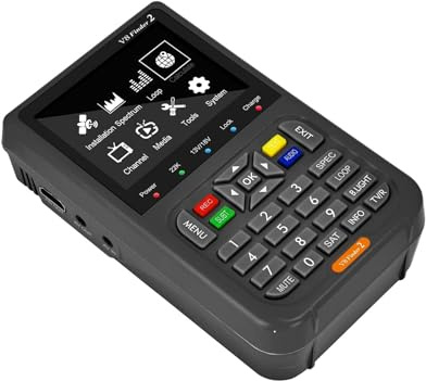 Detector de señal satelital V8 Finder2 FTA DVB-S/S2/S2X Receptor de señal Digital Pantalla LCD HD for Ajustar TV satelital Fácil de localizar(FD2 Black Bag Charge)