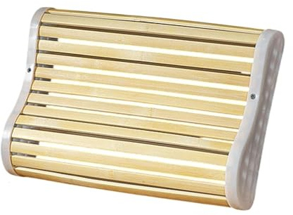 NihaoWXM Sauna Kopfstütze Holz Bambus-Sauna-Kopfstütze, atmungsaktiv, entspannende Sauna-Nackenstütze, Cooles Sommer-Zubehör for das Home-Gym-Spa-Zimmer(27cmx40cm)
