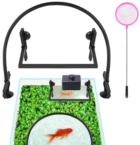 Zorivane Aquarium Floating Plant Barrier, Self-Adjusting Aquarium Plant Corral, Automatically Adjusts Height with Water Level for Floating Plants, Aquariums
