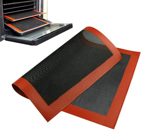 Tappetino da forno in silicone – 40 x 30 cm, resistente al calore | riutilizzabile, pellicola antiaderente, per pane, dolci, pizza, torte, biscotti, da cucina e cucina, flessibile