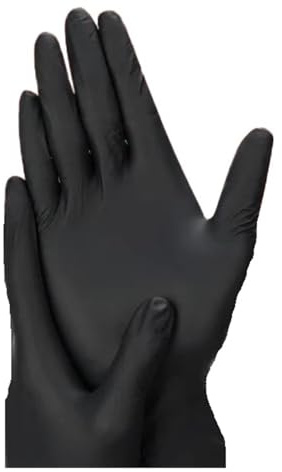 Saharuse 50/100/200/400/1000 Stück Einweg-Nitrilhandschuhe, Geeignet for Küche, Tattoo Beauty Pet Car Und Reinigungswerkzeuge(M-black,100pcs)