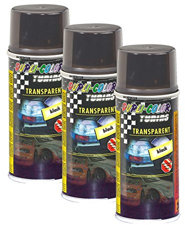 3x Dupli-Color Transpartent black Spray Schwarz 150 ml 430213