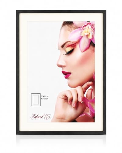 IDEAL TREND 3D Objektrahmen Holz Bilderrahmen Wanddeko Collage Poster Shirt Trikot Rahmen HR: Farbe: Schwarz | Format: 50x70