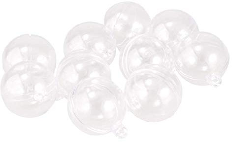 FRECI 10 Stück Kunststoff befüllbare Kugeln Weihnachtsbaum Ornamente DIY Badekugeln Formen Transparente Kugel Weihnachtskugeln – Transparent, 3 cm