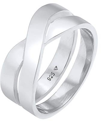 Kuzzoi Herrenring Bandring Männer 925 Silber Breiter Silberring (9 mm) | im geschwungenen Design Trend Ring für Herren glatt poliert Ringgröße 60 - 66