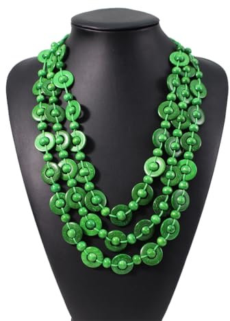 VALICLUD Boho Halskette Damen GrüN, Kokosnuss AnhäNger Halskette, BöHmischer Stil Schmuck FüR Frauen, Dekoration