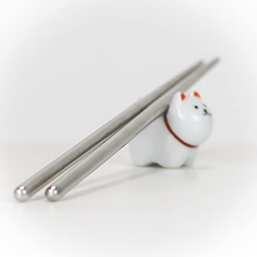 Ceramic Dog Chopstick Rest 40x25x30mm by the Artisan Makers Saikai. (Made in Japan)