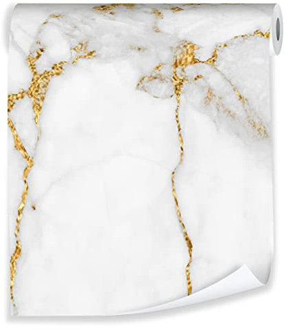 WallArena - Vlies Tapete Marmor Marmortapete 10m - Tapeten für Wohnzimmer Schlafzimmer - Vliestapete Wandtapete - Tapete - Motivtapeten - Wand Dekoration - 3D Effekt - Marble Abstrakt Marmoroptik
