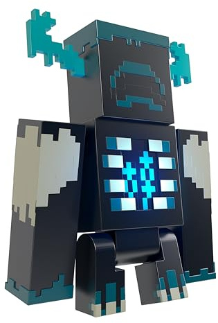 Mattel Minecraft Figurine Warden de Gardien avec « mode Attaque » activable, 2 modes de lumières, et de sons, accessoires, Jouet Enfant, Dès 7 ans, HHK89