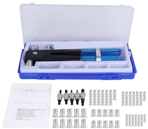 Hochleistungs-Blindnietmuttern-Kit-Set Nietwerkzeug-Nietmutter-Gewinde-Handnieter-Nietpistole-Gewindeeinsatz-Werkzeug-Nietwerkzeuge mit metrischem Nietmuttern-Sortiment