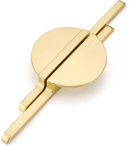 Wotendy 2 Stück Schrankgriffe Gold, Möbelgriffe, 64mm Lochabstand | Zinklegierung Schubladengriffe & Schrankgriffe für Küchenschränke & Kleiderschränke