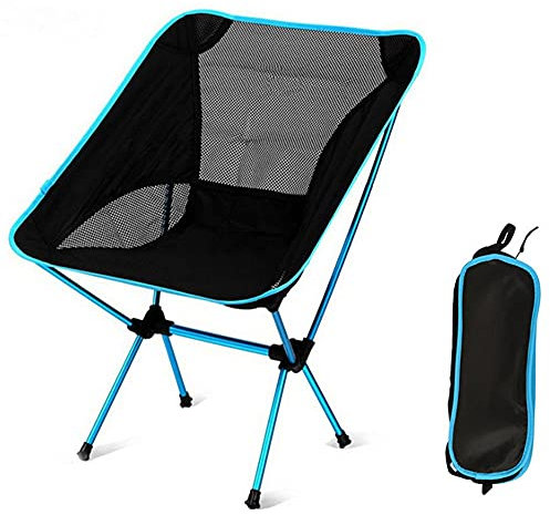 RETENA GX Outdoor-Klappstuhl Leichter Campingstuhl Tragbarer Gartenhocker Strand Angeln Skizzierstuhl Outdoor-Ausrüstung mit Tragetasche X (Color : Lake Blue)