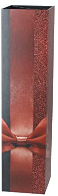 ideas in boxes Premium Weinkarton, Geschenkbox mit Schleife, Weinverpackung, Geschenkverpackung Flasche für Geburtstag, Weihnachten, schwarz rot, 38,1x9,2x9,2cm