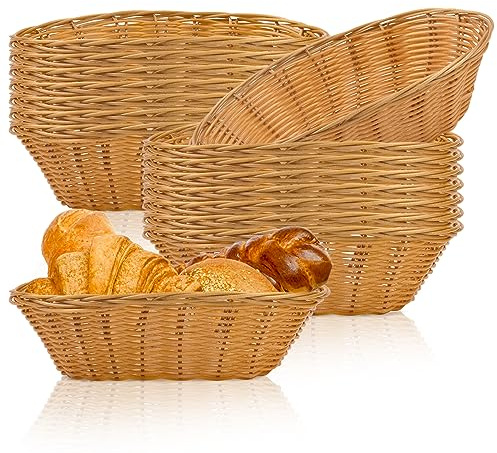 Plastic Oval Basket,16 Pack Small Fruit Bread Basket Food Storage Basket Bin Food Storage Basket & Fruit Basket Small Food Storage Baskets & Empty Gift Basket for Food Serving, Display, Vegetables,