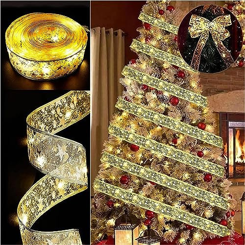 Dreaku Christmas Tree Ribbon Lights - 19ft/6m 60 LED Waterproof Fairy Lights for Decorations, Curtain, Hanging, Bedroom Wall, Garden, Patio - 6m Cable Length