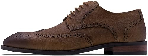 Jousen Men's Dress Shoes Leather Formal Business Oxford Derby Shoes Brogue Wingtip Retro Dress Shoes for Men(AMY9215 sudebrown 11.5)