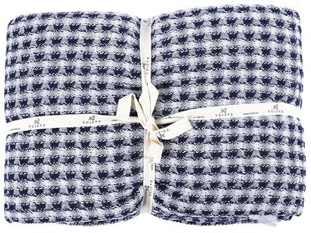 Tuiste Premium Tagesdecke Einzelbett 150x200 Petrol Blau, Leichte Sommerdecke Waffeloptik, Bettüberwurf, Plaid Decke für Sofa, Sofadecke Baumwolle, Couchdecke, überdecke Bett, überwurf