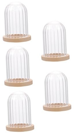 Abaodam 5 STK Miniaturmodell Dessert-Aufbewahrungstablett Cupcake-Kuppelständer Modelle kleines Hauszubehör Tortendeckelverzierung Glas Kuchenstand Container Kuchenform Kuchendeckel
