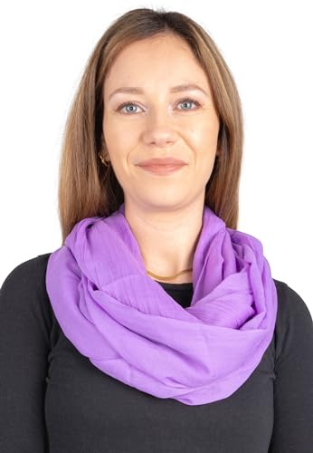 Lolus Weicher und leichter Damen Loop Schal Uni Farben Rundschal Ganzjahres Schal Schlauchschal Accessoires - Carina