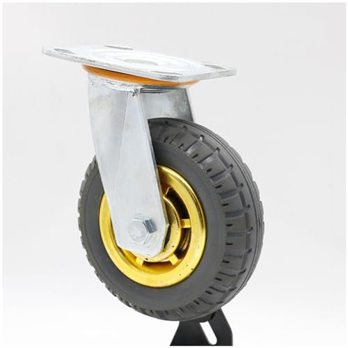 NISMIA Keine Bodenmarkierungen leise 360° Transportrolle, 1 x Schwerlast-Industrie-Lenkrollen, gummierte Trolley-Räder,Universal Wheel,4 inch