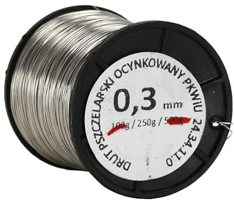 Wabendraht Verzinkt Ø 0,3 mm - 250g Spule (ca. 425m) - Rähmchendraht für Imker - Reißfest, Flexibel & Korrosionsbeständig