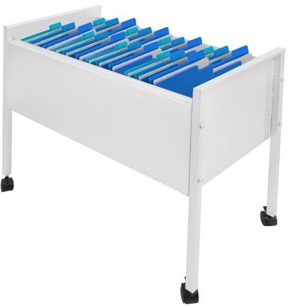 Hängemappenwagen Rollbarer Hängeregister box Aktenschrank Aktenordner mit Rädern Rollbarer Aktenwagen für Hängemappen 70 x 37 x 60 cm rollcontainer hängeordner（Silber）