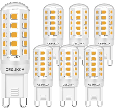 Brantoo G9 LED Glühbirnen 3W Entspricht 40W 25W 28W 33W Halogen Glühbirnen, Warmweiß 2700K G9 Sockel Energie sparen LED Lampe, Kein Flimmern, Nicht dimmbar, 430LM, AC 220-240V, 6 Stück