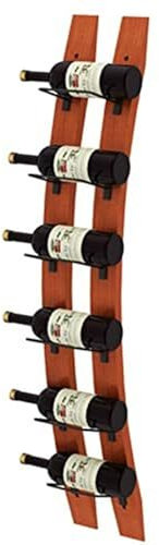 JKAVPPT Flaschen Holz Rotweinregal, Wandmontiertes Weinregal, Weinregal-Aufbewahrungsbox, Antiker Holz-Weinschrank-Präsentationsständer for Küche und Wohnkultur Modisch(6 Bottles)