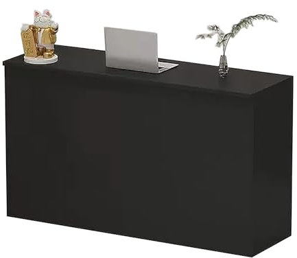 IUBGFTO Rezeption, moderner Empfangstresen, 23,6/31,4-Zoll-Kassenschalter, geeignet für Empfangsräume, Büros, Salons, Einzelhandel (Schwarz, mittel)