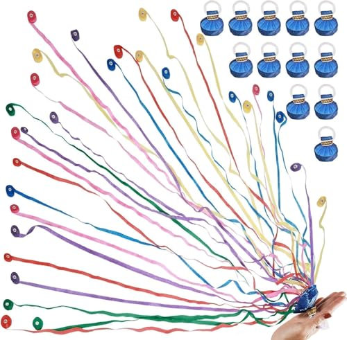 SUNXBUK Streamer per Feste,12 Pezzi Stelle Filanti da Lancio a Mano,Compleanno Filanti,Party Filanti,Stelle Filanti Matrimonio,Carta Multicolore Compleanno Filanti,per Capodanno,Feste,Compleanno