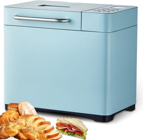 Máquina for hacer pan eléctrica, máquina for hacer pan multifuncional con dispensador de nueces, máquina for hacer pan automática con 19 configuraciones de programa y temporizador de 15 horas, máquina