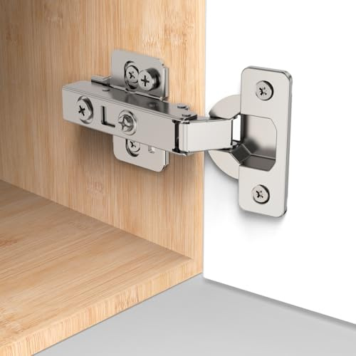 20 Stück Küchenschrankscharniere, Soft-Close-Vollauflage-Küchenschrankscharniere, 3-Wege-Einstellclip