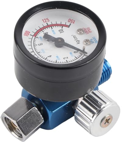 Ticfox 1/4 Spritzpistole Luftdruckregler, Lackierpistolen Druckregler, 0-150PSI Sprühfarbenpistole Luftdruckregler Manometer Pneumatikwerkzeug Zubehör für Luftkompressor und Druckluftwerkzeuge