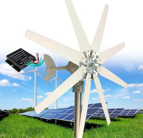 Aerogenerador Horizontal Kit 20000W Generador de Turbina Eólica 12V/24V/48V/110V/220V 8 Blades Energía libre Molino de viento Energía eólica Pequeño Generador de Turbinas de Viento Generador(220V)