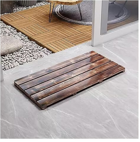 Badezimmermatte aus Holz, für Innen- und Außenbereich, leicht zu reinigen, für Dusche, Badewanne, Spa, Sauna, Eingang, Pool, umweltfreundliche Holzmatte für Heimdekoration