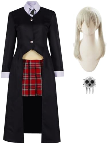 Gooyeh Maka Albarn cosplay kostym anime maka albarn peruker kläder fullt set för kvinnor flicka tecknad karaktär klänning uniform för halloween comic-con-prestanda