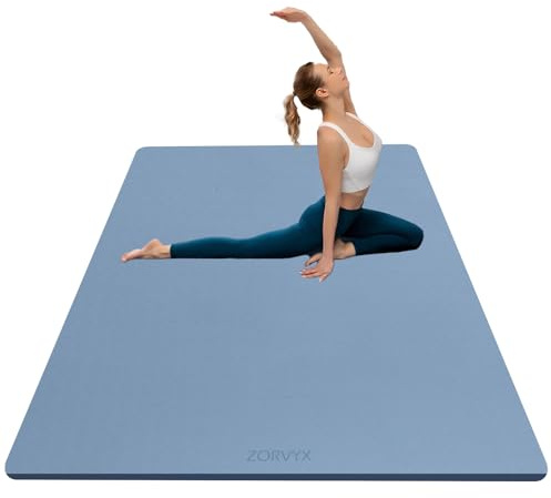 ZORVYX Tapis Yoga Epais 200×100cm TPE 10mm Epais Tapis de Sport Antidérapant et Confortable, Large Tapis de Gym Fitness Pilates Exercice pour Maison et Exterieur