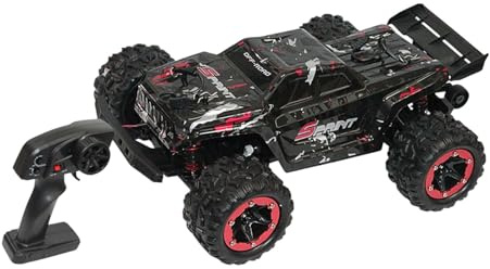 Jiuvaso Modello di Auto telecomandata in Scala 1:18 con Motore 380, Regali a grandezza Naturale, Alta velocità di 40 km/h, Accessorio per Giocattoli per, Nero Rosso