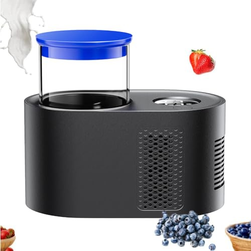 Genérico Yogurtera Digital, Control De Temperatura Totalmente Automático, Tecnología De Refrigeración por Semiconductores, Portavasos para Coche De Doble Función (Black)