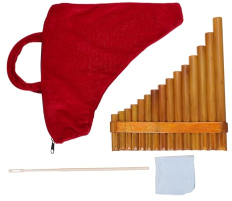 FRCOLOR Rohr Panflöte Professionelles Musikinstrument für Anfänger Links Holzfarbe Leicht Tragbar