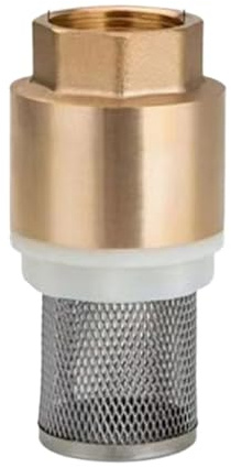 Clapet anti-retour à bande métallique Clapet de pied en laiton DN32 avec clapet anti-retour, panier d'aspiration en acier inoxydable avec filtre à crépine
