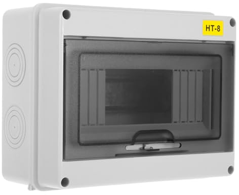 NIYANGLE Boîte de Distribution Étanche pour Extérieur et Intérieur Coffret Électrique avec Porte Transparente Protection Disjoncteurs Intégrée Compact et Léger Adapté Camping et Usage