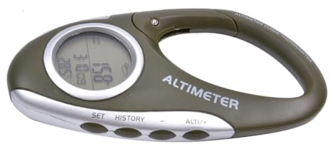 Generisch Höhenmesser zum Wandern – digitaler, Barometer, Thermometer, Wetteranzeige, multifunktionales Outdoor-Messgerät | Tragbares Karabiner-Werkzeug für Explorer Traveler Climber Männer Fraue
