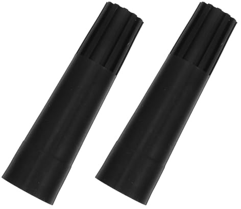 FIXOSHEE 2pcs Large Black Threaded Broom Handle End Adapter for Extension Poles Threaded Connector for Mop, Squeegee, and Painting Roller Extension Replacement Handle Tips for Home Cleaning